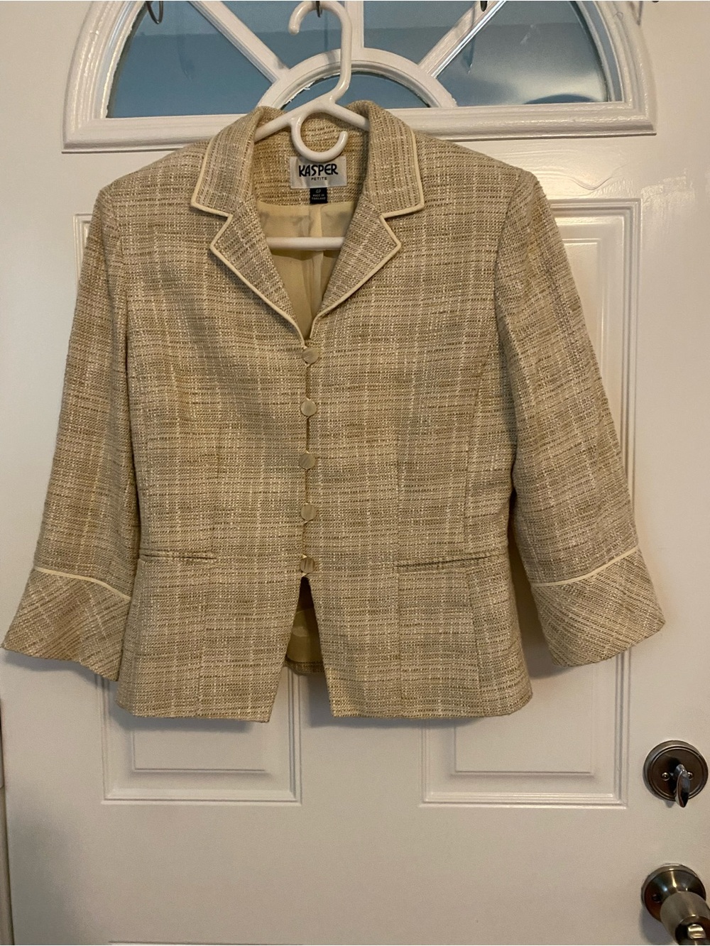 Kasper Linen-Blend Style Blazer – Beige/Tan